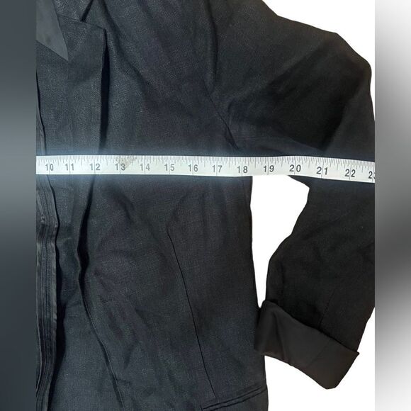 AYR BLACK OPEN FRONT 100% LINEN BLAZER SIZE 8 or 10 - Picture 8 of 10